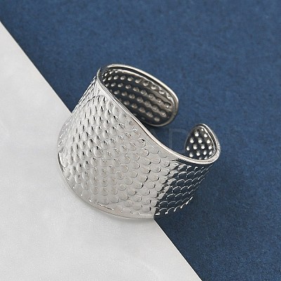 304 Stainless Steel Open Cuff Rings RJEW-A079-01C-P-1