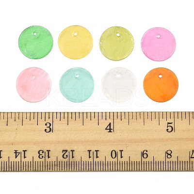 56Pcs 8 Colors Spray Painted Natural Capiz Shell Disc Charms BSHE-FS0001-10-1