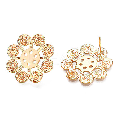 Brass Stud Earring Findings KK-N232-334LG-1