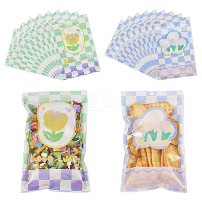 20Pcs 2 Colors Rectangle PET Resealable Packaging Bags ABAG-TA0001-33B-1