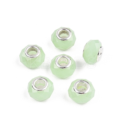 Imitation Jade Glass European Beads GPDL-N004-B14mm-B02-1
