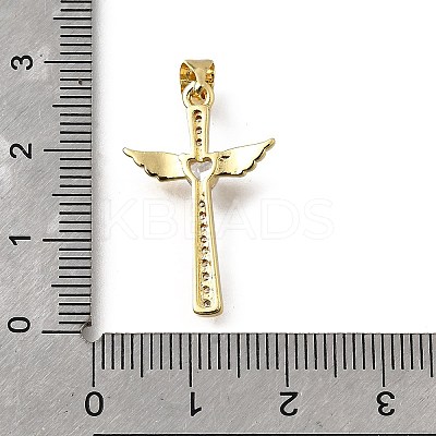 Brass Micro Pave Cubic Zirconia Pendants KK-Q066-40G-01-1