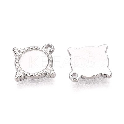 304 Stainless Steel Pendant Cabochon Settings STAS-T067-08P-1