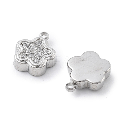 304 Stainless Steel Micro Pave Cubic Zirconia Charms STAS-Z121-46P-1