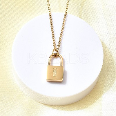 304 Stainless Steel Rolo Chain Pendant Necklaces NJEW-S444-01G-05-1