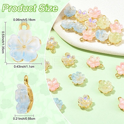 20Pcs 4 Colors Alloy Glass Charms FIND-YW0012-41-1