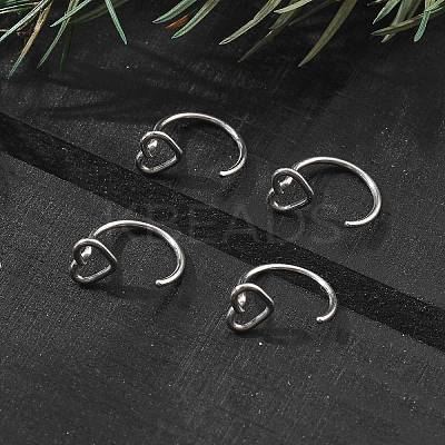 304 Stainless Steel Heart Hoop Nose Rings AJEW-A062-06P-1