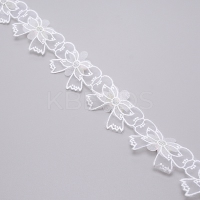 Lace Trim Colorful Bowknot Pattern DIY Embroidered Trim Ribbons DIY-WH0182-14-1