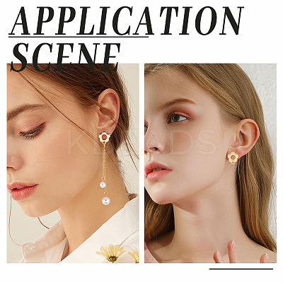 24Pcs 2 Color Alloy Flower Stud Earring Findings FIND-HY0001-56-1
