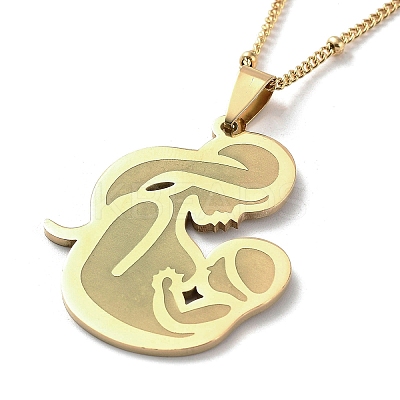 201 Stainless Steel Pendant Necklaces NJEW-K253-21G-1