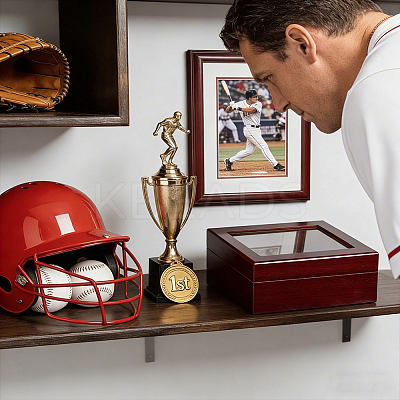 12-Slot Wooden Champion Rings Storage Boxes with Clear Acrylic Window Lid CON-WH0089-287-1
