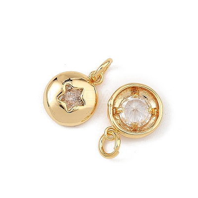 SHEGRACE Brass Clear Cubic Zirconia Charms XGRQ3P594-593G-1