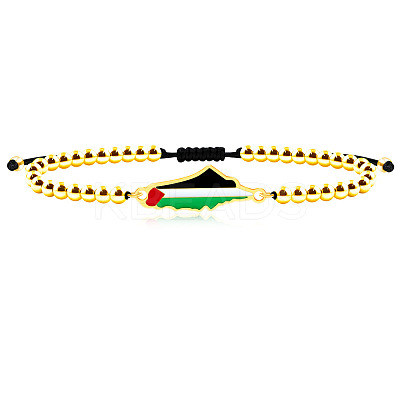 Palestine Map 304 Stainless Steel Enamel Link Bracelets FS-WGEA228-06-1
