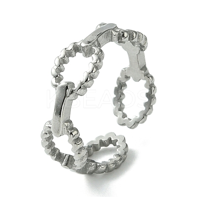 Non-Tarnish 304 Stainless Steel Open Cuff Ring RJEW-L110-038P-1