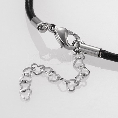 Cowhide Leather Cord Necklace Making NJEW-JN01256-02-1