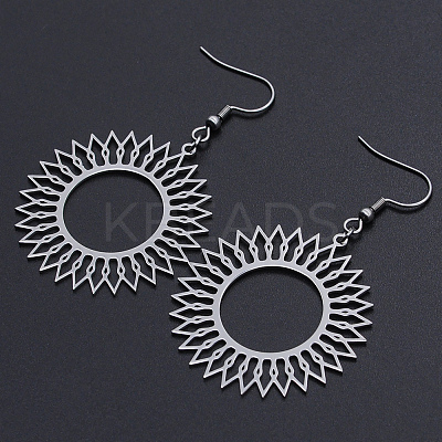 Tarnish Resistant 201 Stainless Steel Dangle Earrings STAS-S105-JN623-1-1