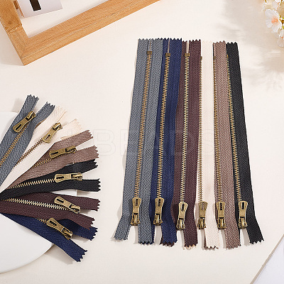 12Pcs 6 Colors Nylon Zipper Fastener FIND-GF0008-20B-1