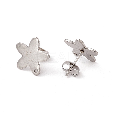 Non-Tarnish 201 Stainless Steel Stud Earring Findings STAS-G266-10P-1