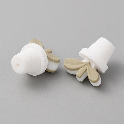 Leaf Pot Food Grade Eco-Friendly Silicone Beads LS-SIL-WH0014-18A-1