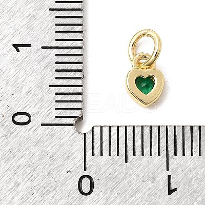 Brass Cubic Zirconia Charms KK-G554-02C-06-1