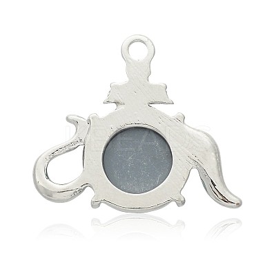 Tableware/Teapot Platinum Plated Alloy Resin Pendants PALLOY-J610B-02P-1