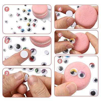 743Pcs Black & White Plastic Wiggle Googly Eyes Buttons KY-YW0001-12-1