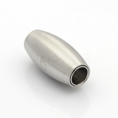 Tarnish Resistant 304 Stainless Steel Matte Surface Magnetic Clasps with Glue-in Ends STAS-O042-C-12-1