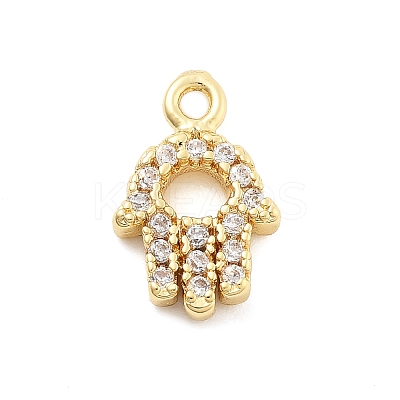 Brass Micro Pave Cubic Zirconia Charms KK-R220-02G-01-1