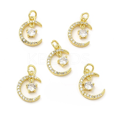 Brass Micro Pave Cubic Zirconia Pendants KK-E068-VB419-1