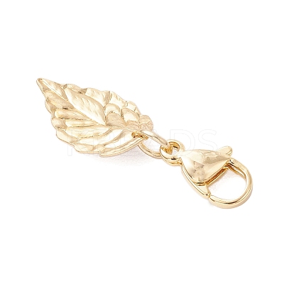 Leaf 304 Stainless Steel & Natural Tourmaline Pendant Decorations HJEW-JM03906-02-1