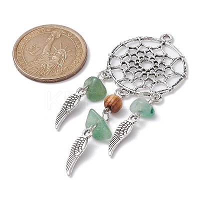 Mixed Gemstone Chip Big Pendants PALLOY-JF02291-1