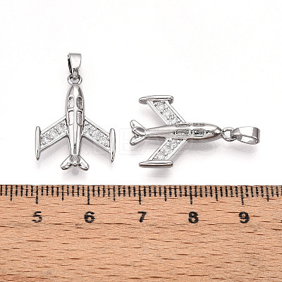 Brass Micro Pave Cubic Zirconia Pendants KK-T070-79P-1
