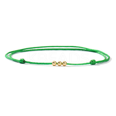 Brass Round Bead Braided Bracelets QM9209-3-1