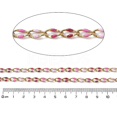 Ion Plating(IP) 304 Stainless Steel Enamel Link Chain CHS-H027-01G-03-1