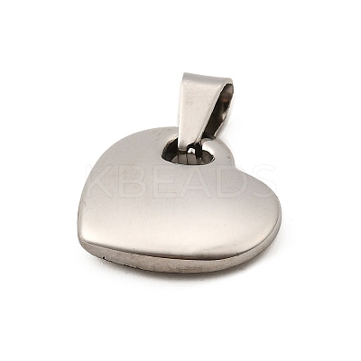 Heart 304 Stainless Steel Pendants STAS-M121-13P-1