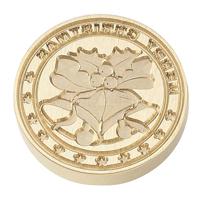 Christmas Series Wax Seal Brass Stamp Head LS-AJEW-M037-01G-09-1