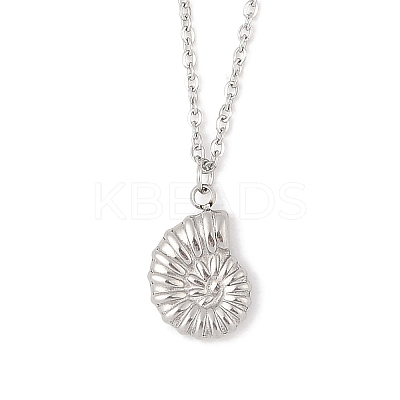 Conch Shape 304 Stainless Steel Pendant Necklaces & Bracelets & Stud Earrings Sets for Women SJEW-C004-15P-1