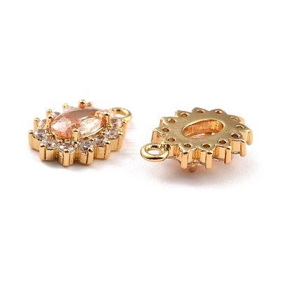 Real 18K Gold Plated Brass Micro Pave Cubic Zirconia Charms ZIRC-Z023-04-NR-1