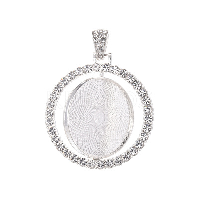 Alloy Pendant Cabochon Settings X-PALLOY-S107-005S-RS-1