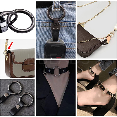 16Pcs 8 Styles Alloy Spring Gate Rings FIND-PH0007-80P-1