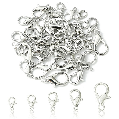 50Pcs 5 Styles Zinc Alloy Lobster Claw Clasps FIND-YW0003-96P-1