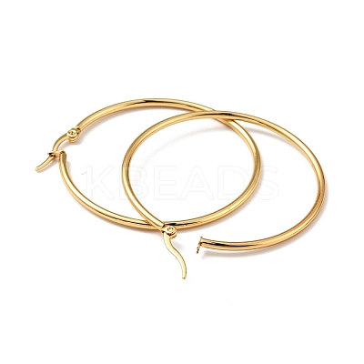 PVD Vacuum Plating 201 Stainless Steel Hoop Earrings with 304 Stainless Steel Pins for Women EJEW-D279-12G-01-1