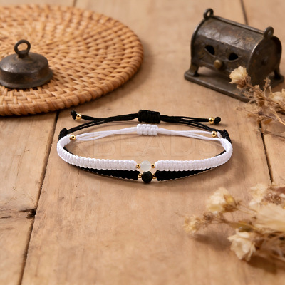 2Pcs Adjustable Valentine's Day Couple Braided Bracelet Sets BJ0894-1-1
