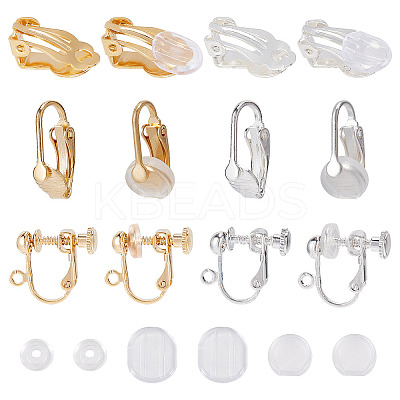 12Pcs 6 Style Brass Clip-on Earring Findings DIY-SC0021-28-1