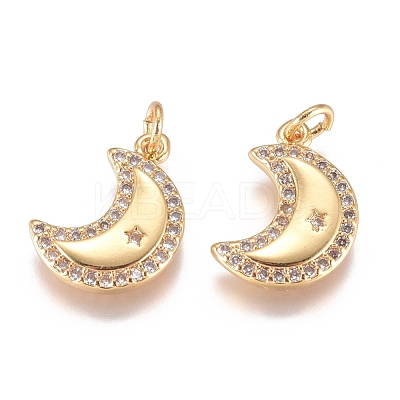 Brass Micro Pave Cubic Zirconia Pendants ZIRC-G168-25G-1