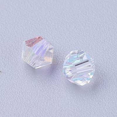 Electroplate Crystal Glass Bicone Beads GGLA-F026-B01-1