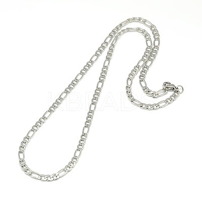 Tarnish Resistant 304 Stainless Steel Figaro Chain Necklace Making STAS-A028-N025P-1