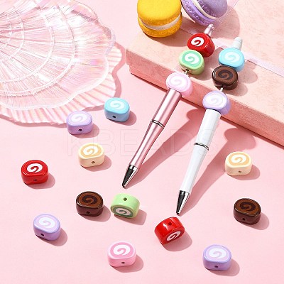 35Pcs 7 Colors Opaque Acrylic Imitation Food Beads OACR-CJ0002-72-1