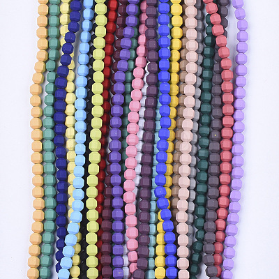 Spray Painted Non-magnetic Synthetic Hematite Beads Strands G-T124-13-1