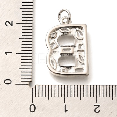 Brass Micro Pave Clear Cubic Zirconia Pendants KK-G521-01P-B-1